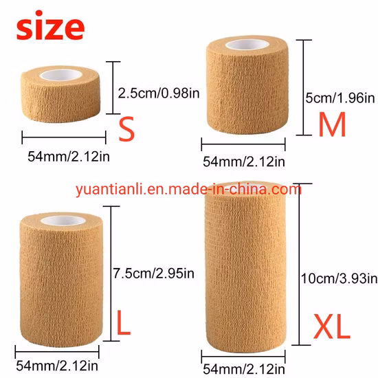 Bulk Wholesale Medical Supply Non Woven Cotton Easy Tear Self Adhesive Vet Wrap Adhesive Elastic Cohesive Bandage